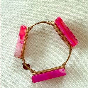 Bourbon and Bowties bracelet Size Small. Hot Pink
